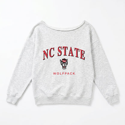 NORTH CAROLINA STATE WOLFPACK OFFSIDES ENERGY RELAXED OFF-SHOULDER TOP