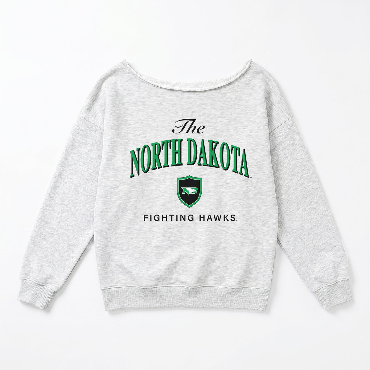 NORTH DAKOTA FIGHTING HAWKS OFFSIDES ENERGY RELAXED OFF-SHOULDER TOP