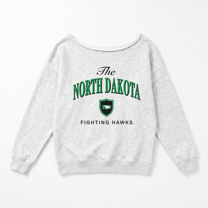 NORTH DAKOTA FIGHTING HAWKS OFFSIDES ENERGY RELAXED OFF-SHOULDER TOP