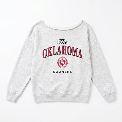 OKLAHOMA SOONERS OFFSIDES ENERGY RELAXED OFF-SHOULDER TOP