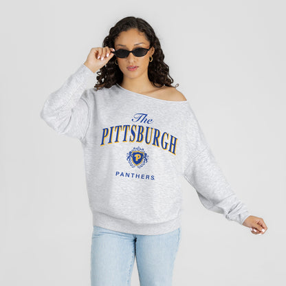 PITTSBURGH PANTHERS OFFSIDES ENERGY RELAXED OFF-SHOULDER TOP
