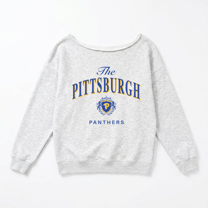 PITTSBURGH PANTHERS OFFSIDES ENERGY RELAXED OFF-SHOULDER TOP