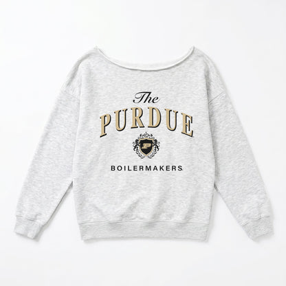 PURDUE BOILERMAKERS OFFSIDES ENERGY RELAXED OFF-SHOULDER TOP
