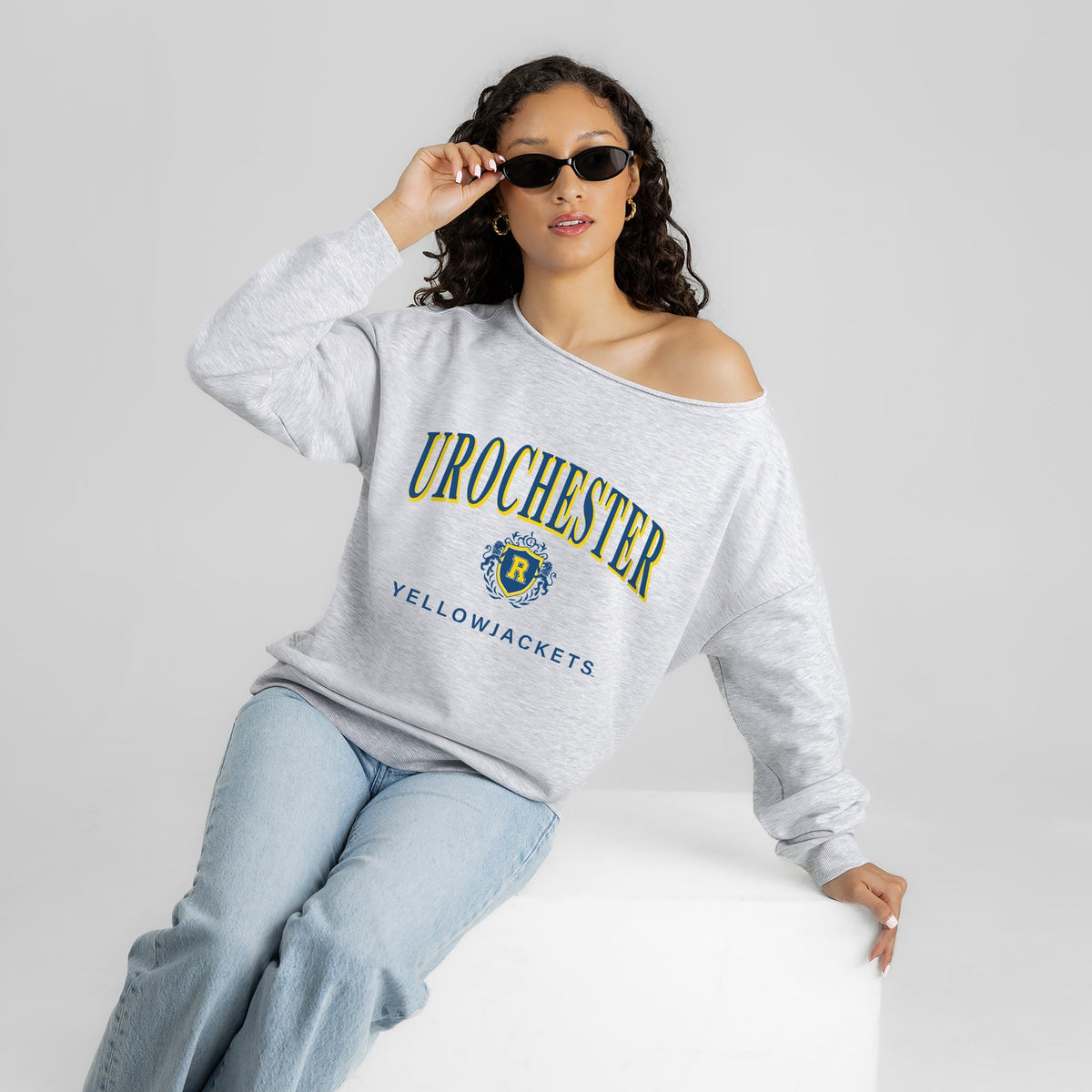 ROCHESTER YELLOWJACKETS OFFSIDES ENERGY RELAXED OFF-SHOULDER TOP