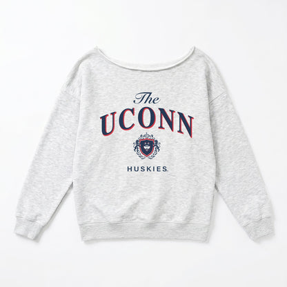 UCONN HUSKIES OFFSIDES ENERGY RELAXED OFF-SHOULDER TOP