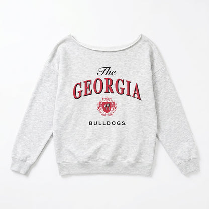 GEORGIA BULLDOGS OFFSIDES ENERGY RELAXED OFF-SHOULDER TOP
