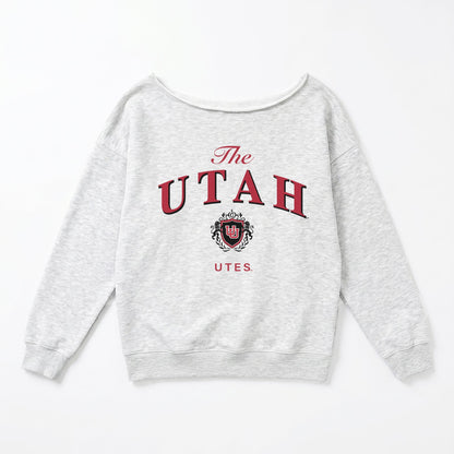 UTAH UTES OFFSIDES ENERGY RELAXED OFF-SHOULDER TOP