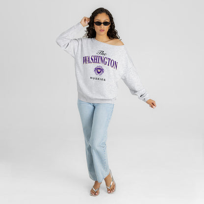 WASHINGTON HUSKIES OFFSIDES ENERGY RELAXED OFF-SHOULDER TOP