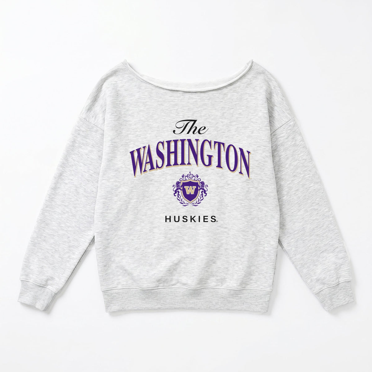 WASHINGTON HUSKIES OFFSIDES ENERGY RELAXED OFF-SHOULDER TOP