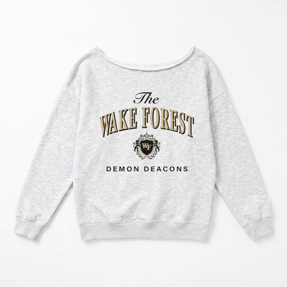 WAKE FOREST DEMON DEACONS OFFSIDES ENERGY RELAXED OFF-SHOULDER TOP