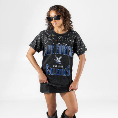 AIR FORCE FALCONS IN THE ZONE VINTAGE WASH RHINESTONE TEE