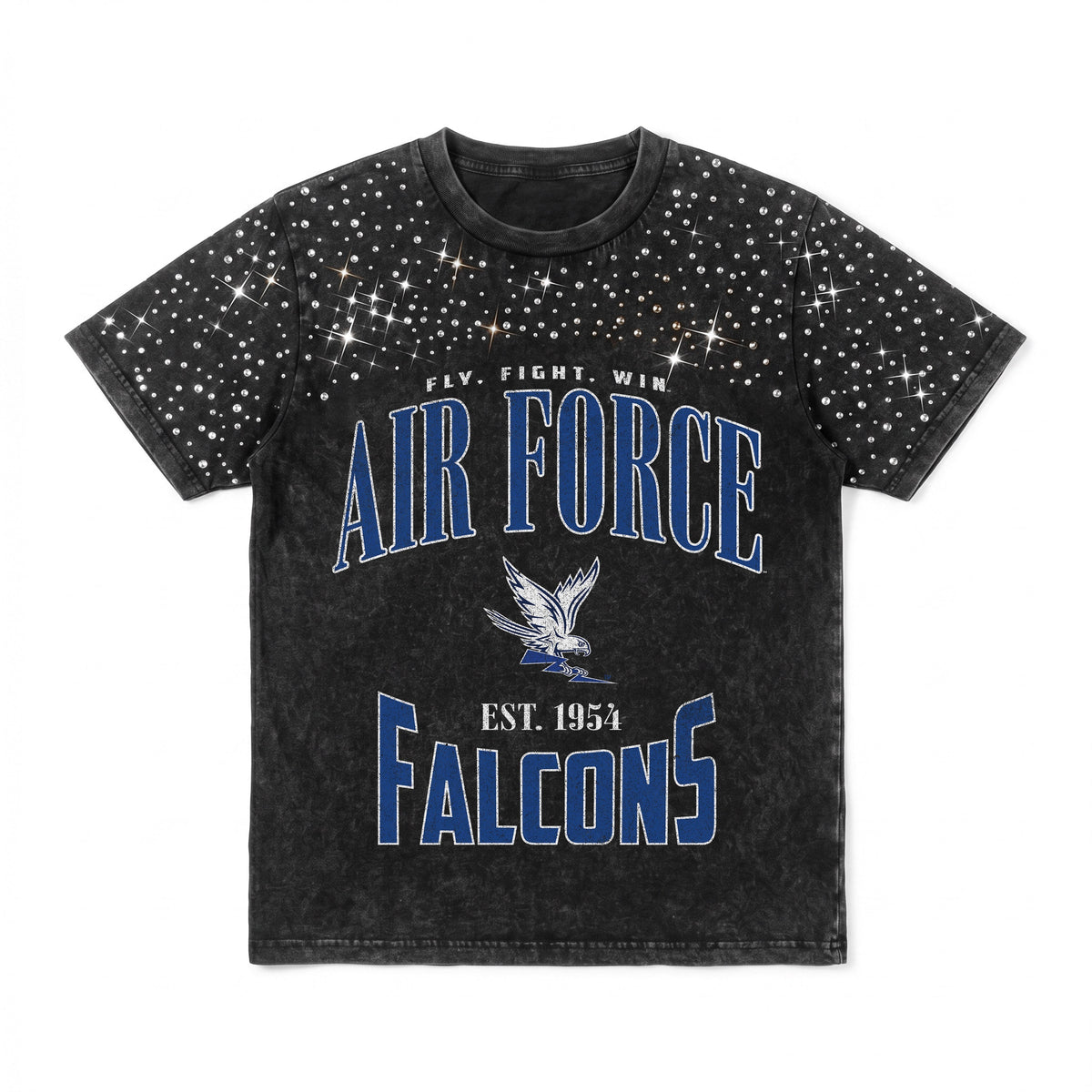 AIR FORCE FALCONS IN THE ZONE VINTAGE WASH RHINESTONE TEE
