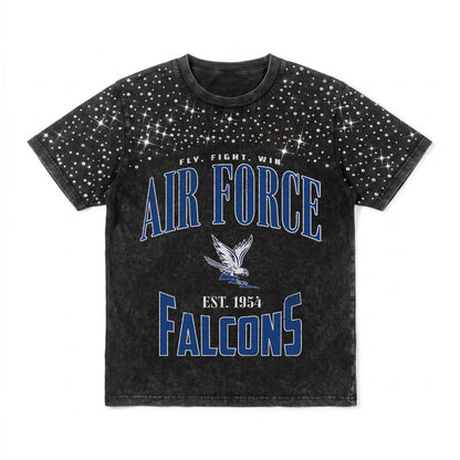 AIR FORCE FALCONS IN THE ZONE VINTAGE WASH RHINESTONE TEE