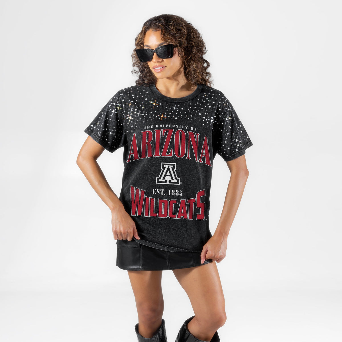 ARIZONA WILDCATS IN THE ZONE VINTAGE WASH RHINESTONE TEE
