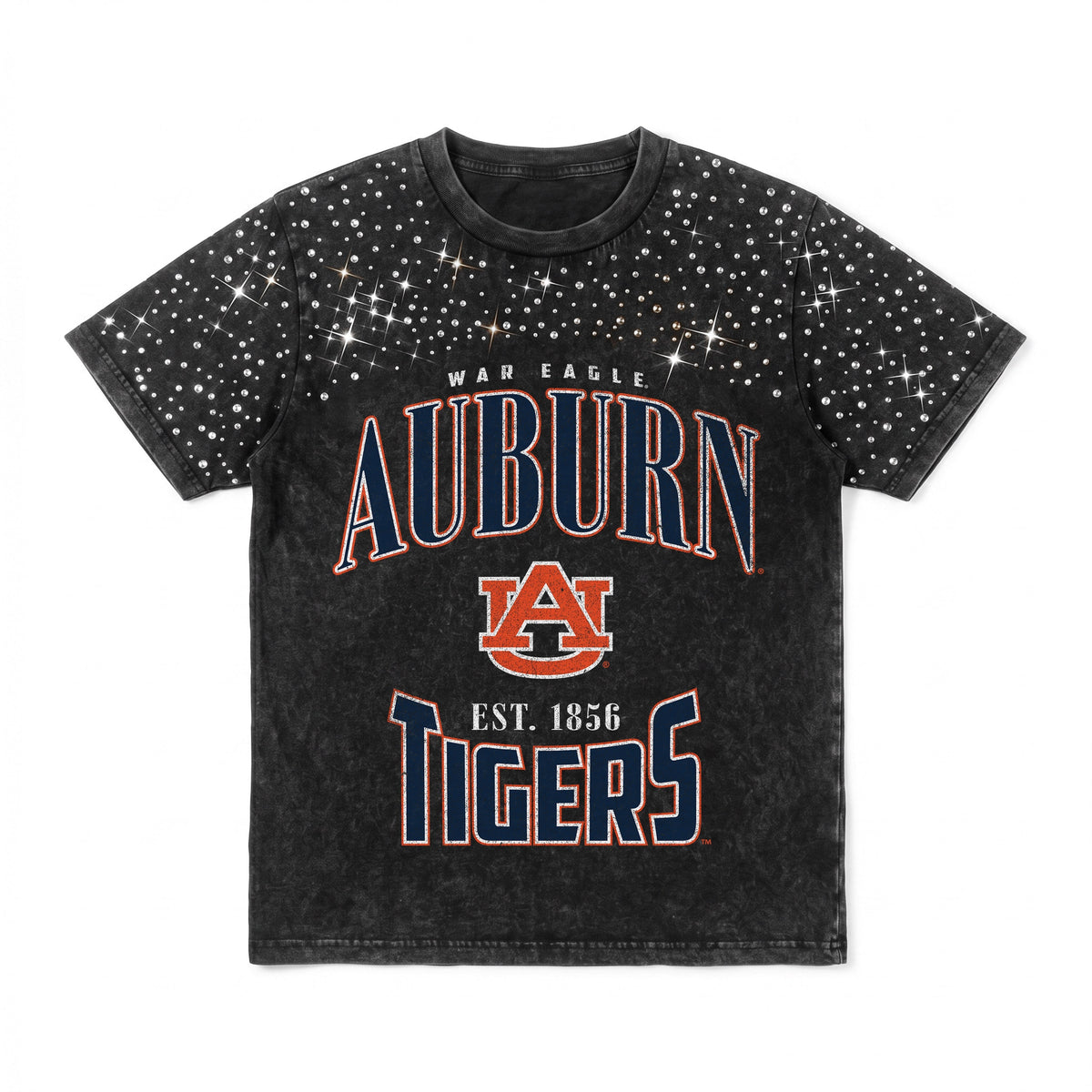 AUBURN TIGERS IN THE ZONE VINTAGE WASH RHINESTONE TEE