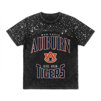 AUBURN TIGERS IN THE ZONE VINTAGE WASH RHINESTONE TEE