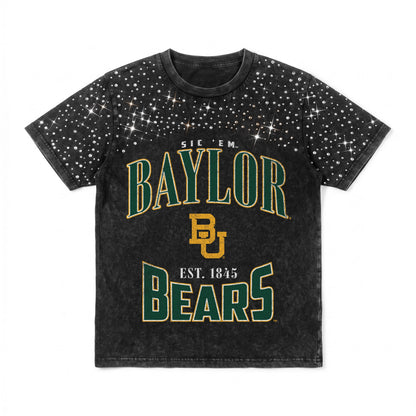 BAYLOR BEARS IN THE ZONE VINTAGE WASH RHINESTONE TEE