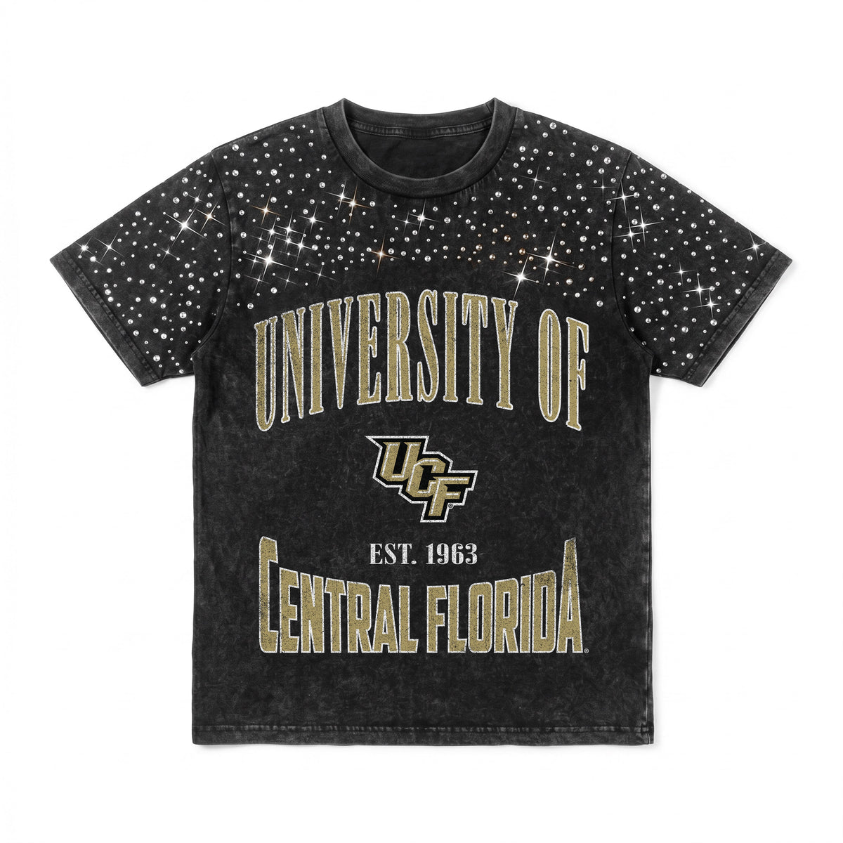 CENTRAL FLORIDA KNIGHTS IN THE ZONE VINTAGE WASH RHINESTONE TEE