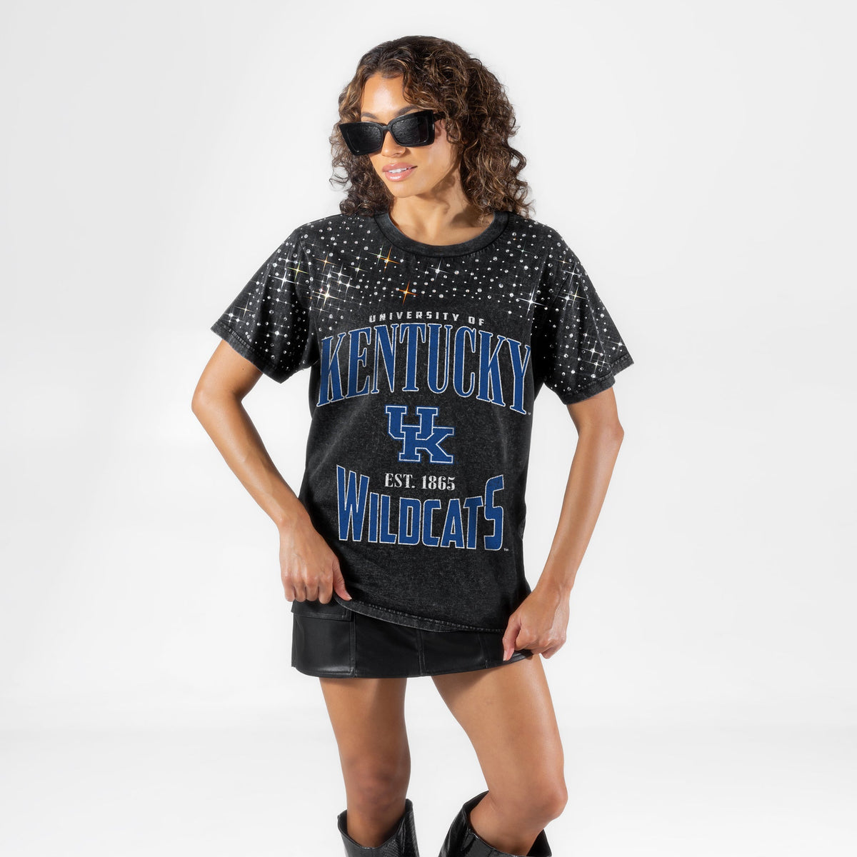 KENTUCKY WILDCATS IN THE ZONE VINTAGE WASH RHINESTONE TEE