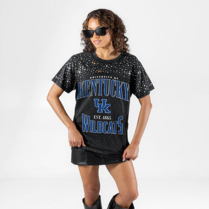 KENTUCKY WILDCATS IN THE ZONE VINTAGE WASH RHINESTONE TEE