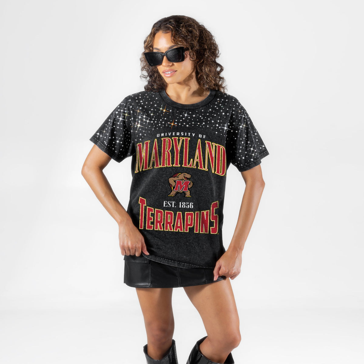 MARYLAND TERRAPINS IN THE ZONE VINTAGE WASH RHINESTONE TEE