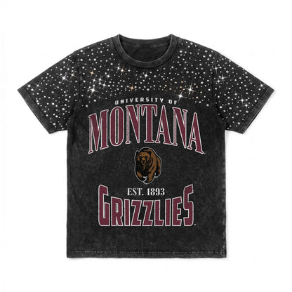 MONTANA GRIZZLIES IN THE ZONE VINTAGE WASH RHINESTONE TEE