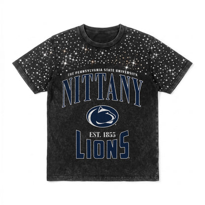 PENN STATE NITTANY LIONS IN THE ZONE VINTAGE WASH RHINESTONE TEE