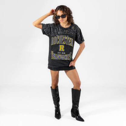 ROCHESTER YELLOWJACKETS IN THE ZONE VINTAGE WASH RHINESTONE TEE