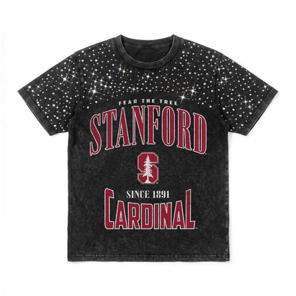 STANFORD CARDINAL IN THE ZONE VINTAGE WASH RHINESTONE TEE