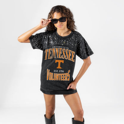 TENNESSEE VOLUNTEERS IN THE ZONE VINTAGE WASH RHINESTONE TEE