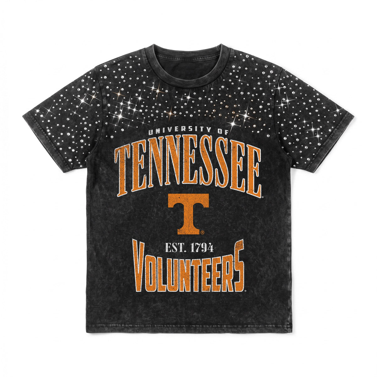 TENNESSEE VOLUNTEERS IN THE ZONE VINTAGE WASH RHINESTONE TEE