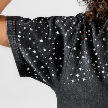 TEXAS TECH RED RAIDERS IN THE ZONE VINTAGE WASH RHINESTONE TEE