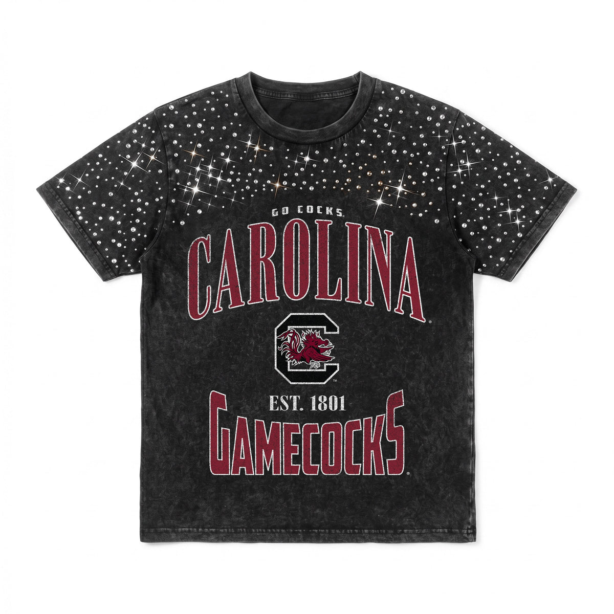 SOUTH CAROLINA GAMECOCKS IN THE ZONE VINTAGE WASH RHINESTONE TEE