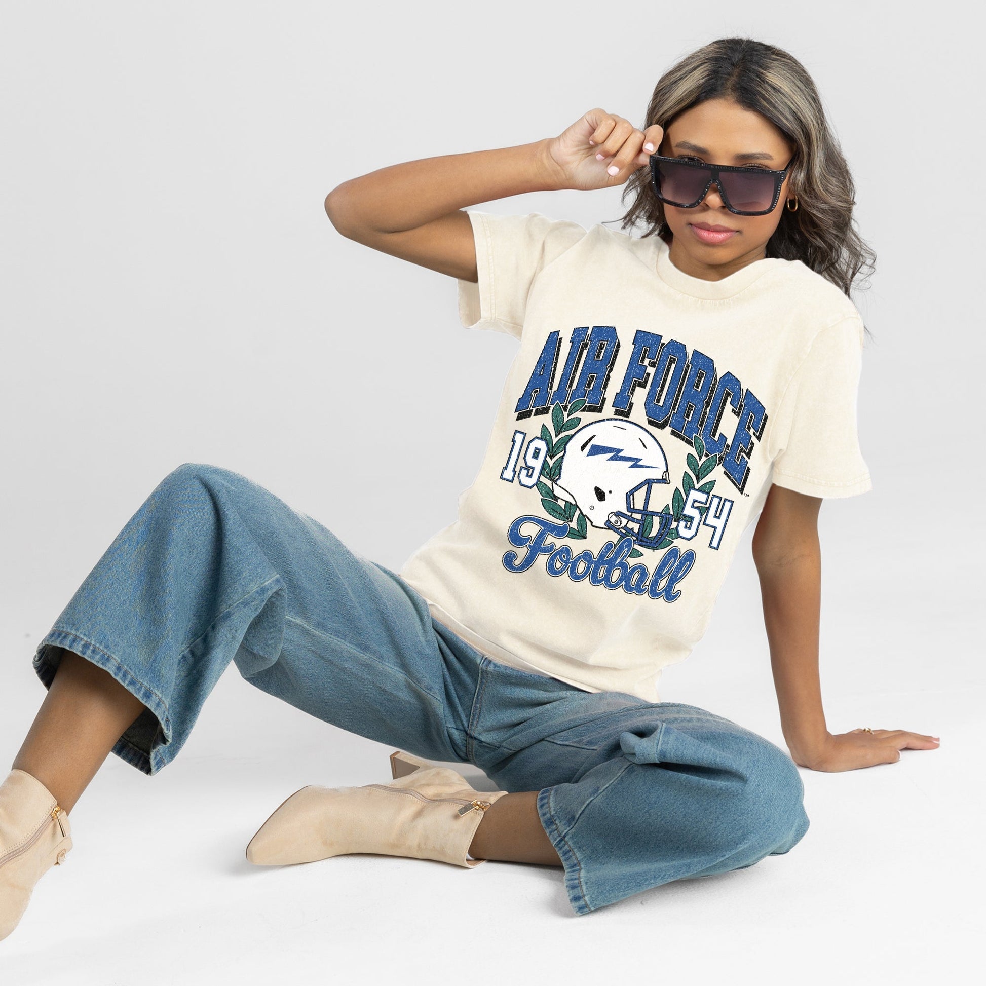AIR FORCE FALCONS RAISED ON VICTORY CLASSIC FIT COTTON BLEND CREWNECK TEE