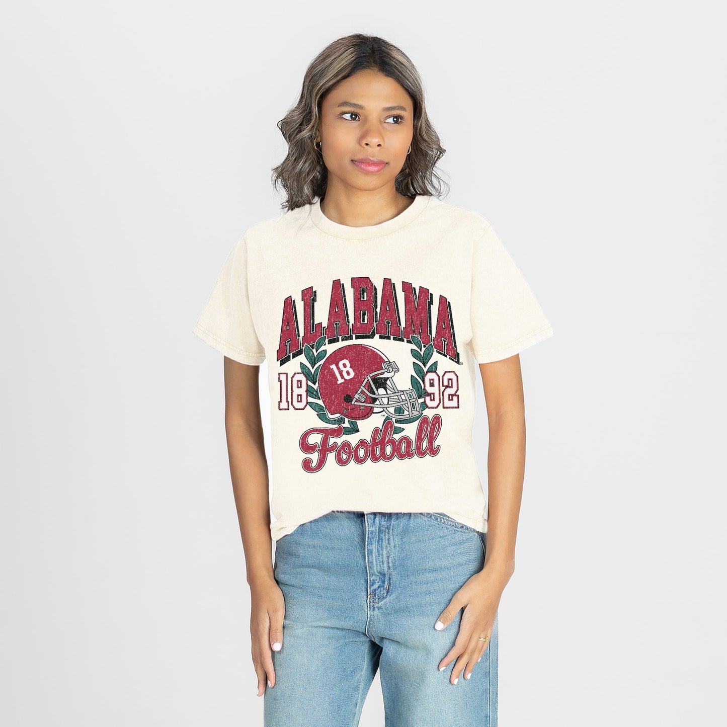 ALABAMA CRIMSON TIDE RAISED ON VICTORY CLASSIC FIT COTTON BLEND CREWNECK TEE