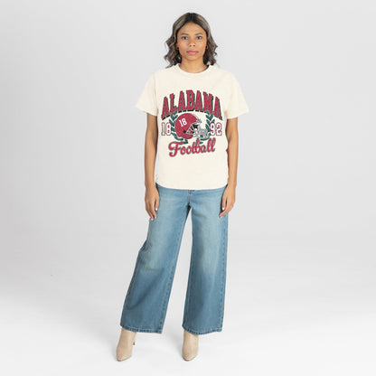 ALABAMA CRIMSON TIDE RAISED ON VICTORY CLASSIC FIT COTTON BLEND CREWNECK TEE