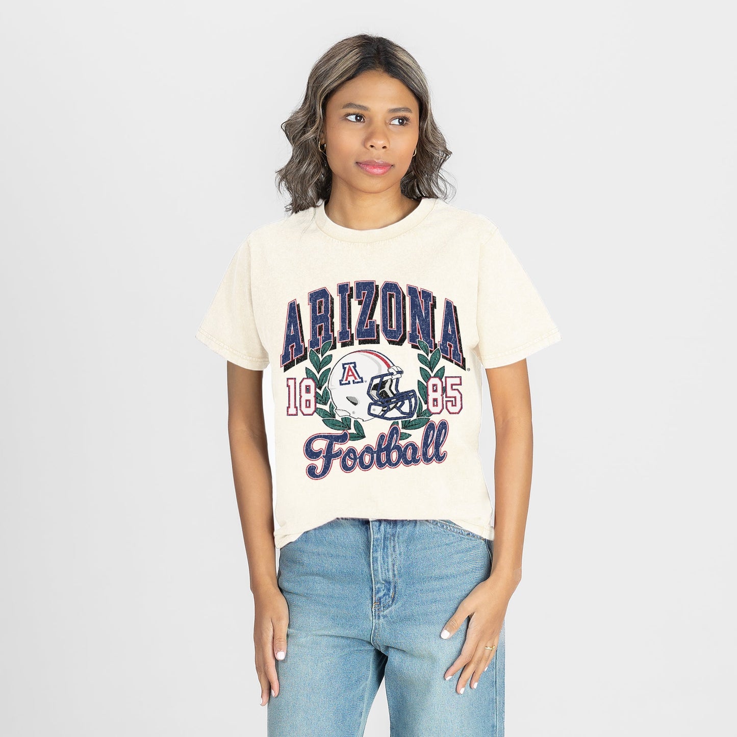 ARIZONA WILDCATS RAISED ON VICTORY CLASSIC FIT COTTON BLEND CREWNECK TEE