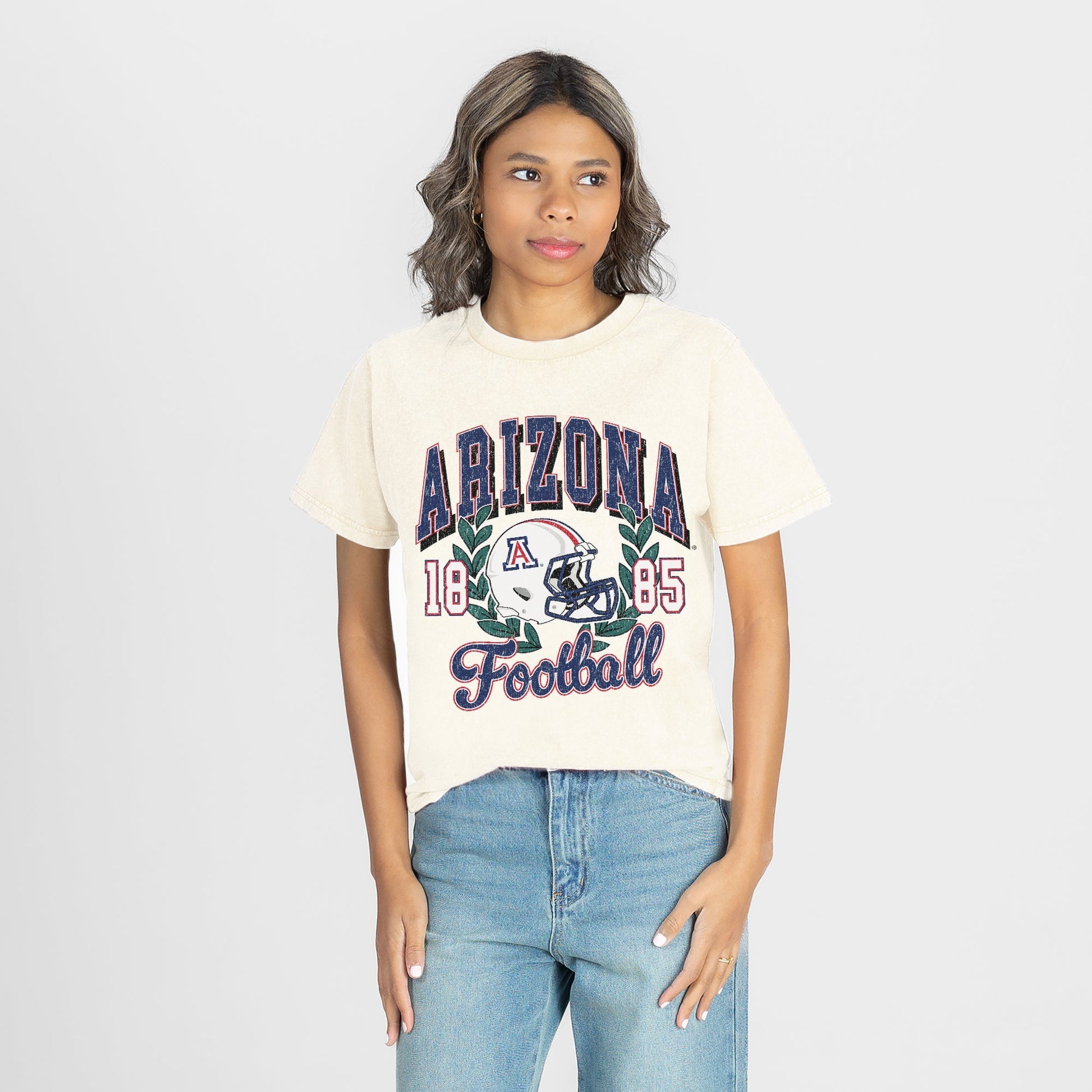 ARIZONA WILDCATS RAISED ON VICTORY CLASSIC FIT COTTON BLEND CREWNECK TEE