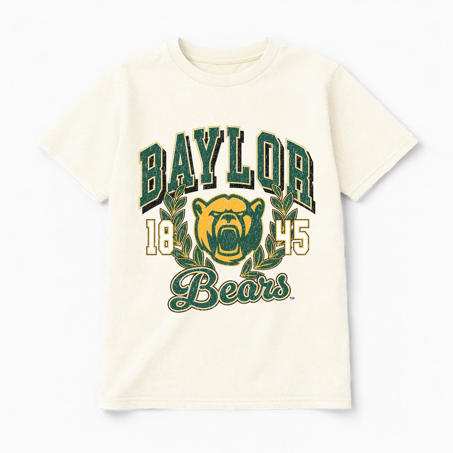 BAYLOR BEARS RAISED ON VICTORY CLASSIC FIT COTTON BLEND CREWNECK TEE