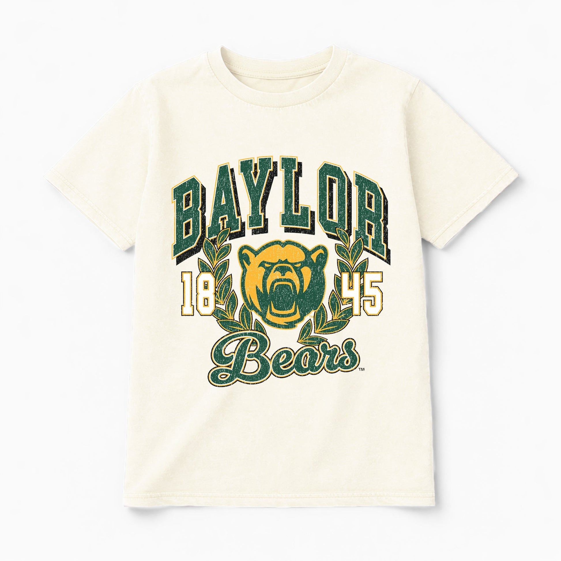 BAYLOR BEARS RAISED ON VICTORY CLASSIC FIT COTTON BLEND CREWNECK TEE