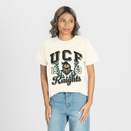 CENTRAL FLORIDA KNIGHTS RAISED ON VICTORY CLASSIC FIT COTTON BLEND CREWNECK TEE