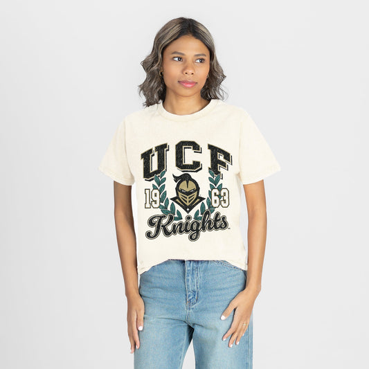 CENTRAL FLORIDA KNIGHTS RAISED ON VICTORY CLASSIC FIT COTTON BLEND CREWNECK TEE