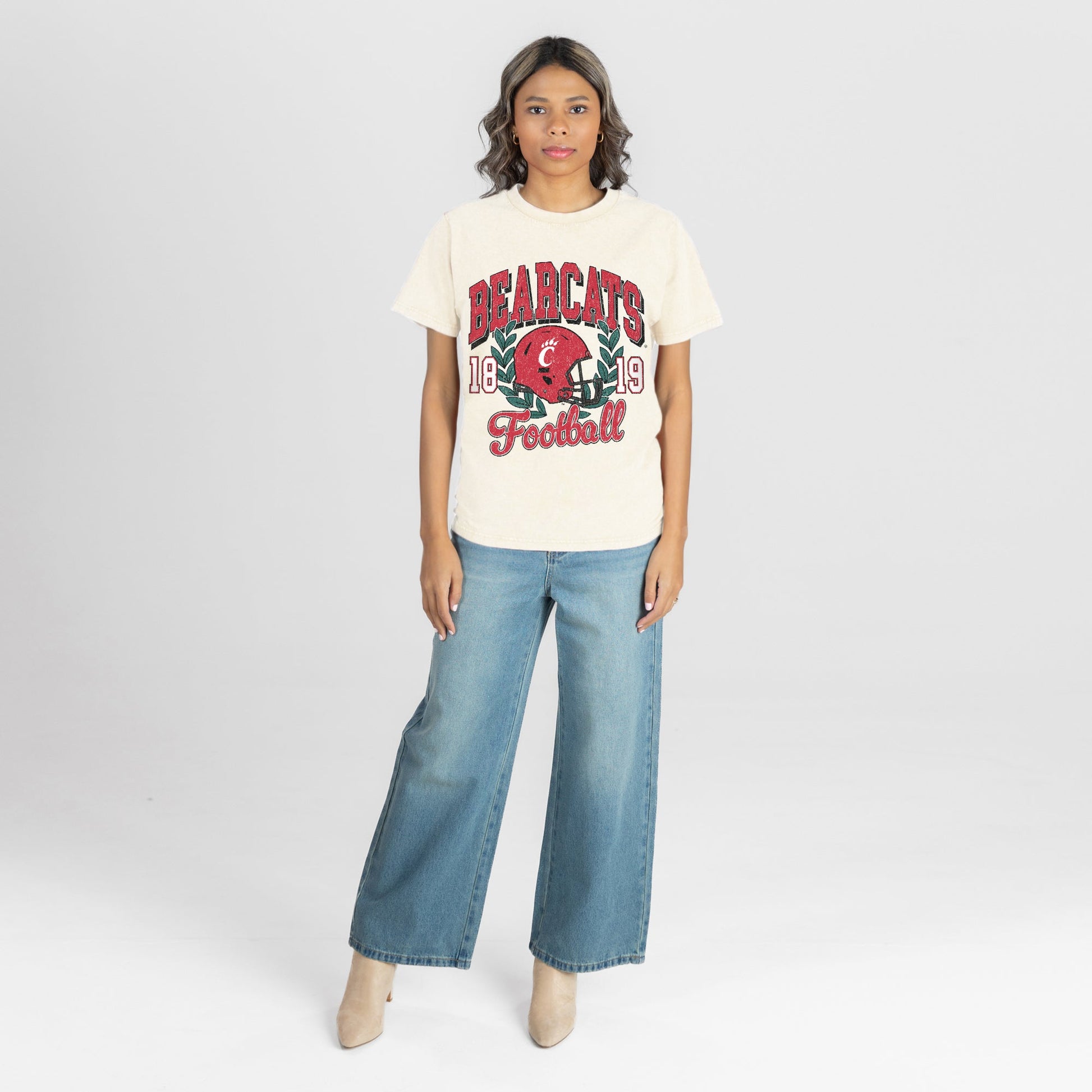 CINCINNATI BEARCATS RAISED ON VICTORY CLASSIC FIT COTTON BLEND CREWNECK TEE