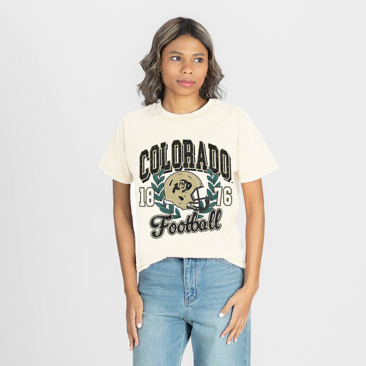 COLORADO BUFFALOES RAISED ON VICTORY CLASSIC FIT COTTON BLEND CREWNECK TEE