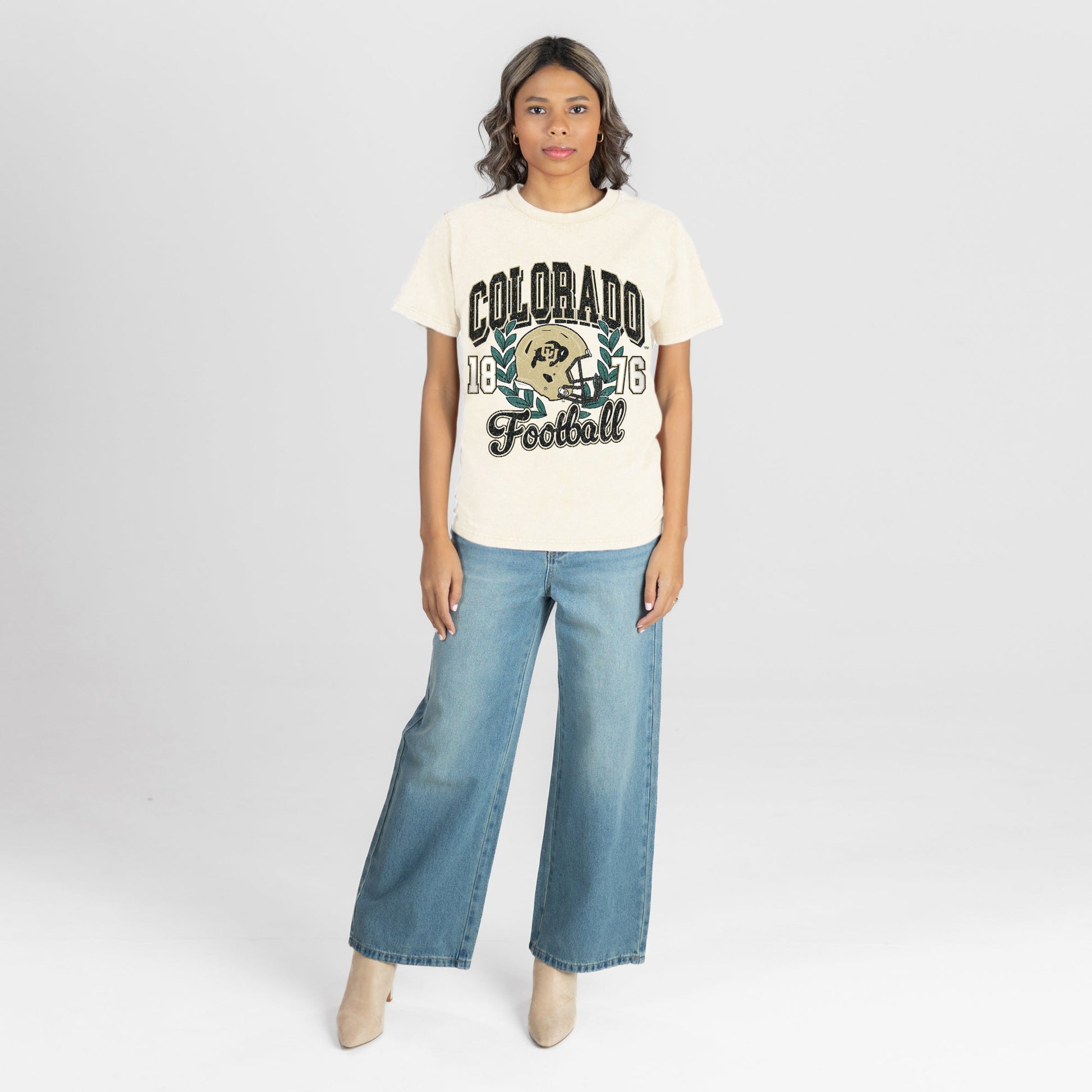 COLORADO BUFFALOES RAISED ON VICTORY CLASSIC FIT COTTON BLEND CREWNECK TEE