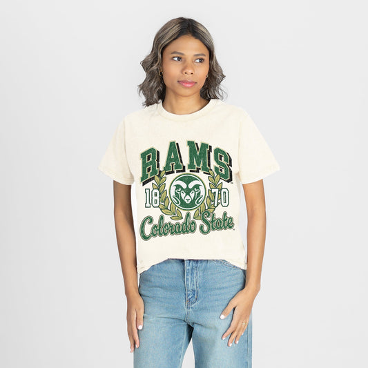 COLORADO STATE RAMS RAISED ON VICTORY CLASSIC FIT COTTON BLEND CREWNECK TEE