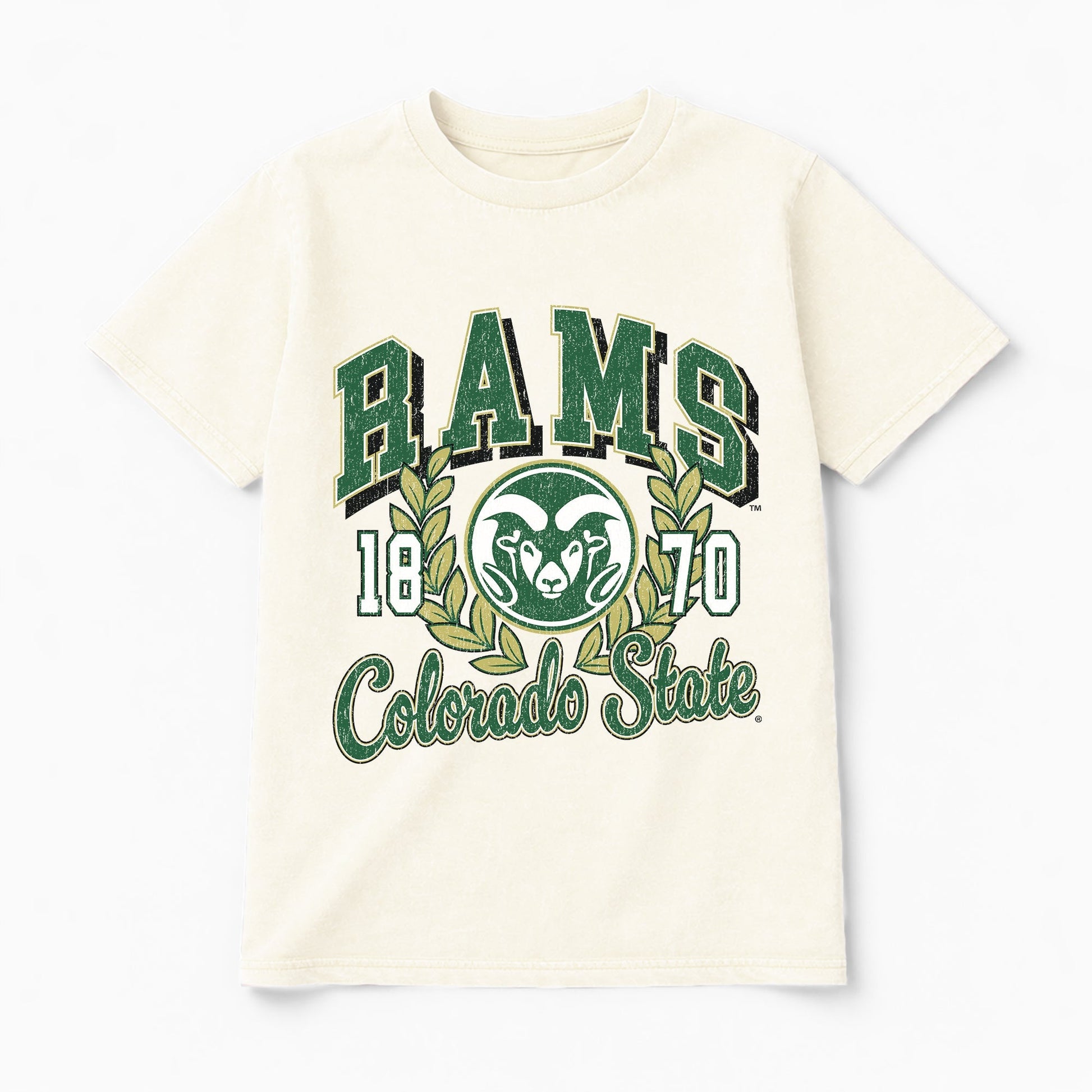 COLORADO STATE RAMS RAISED ON VICTORY CLASSIC FIT COTTON BLEND CREWNECK TEE