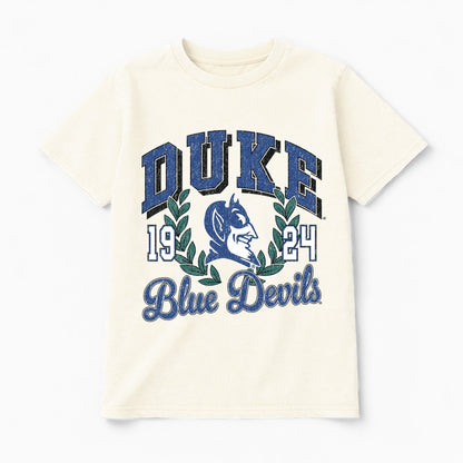 DUKE BLUE DEVILS RAISED ON VICTORY CLASSIC FIT COTTON BLEND CREWNECK TEE