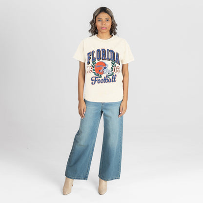 FLORIDA GATORS RAISED ON VICTORY CLASSIC FIT COTTON BLEND CREWNECK TEE