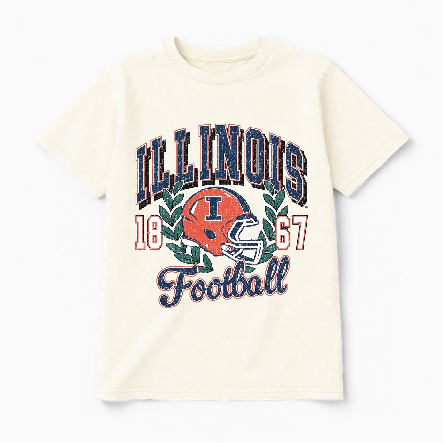 ILLINOIS FIGHTING ILLINI RAISED ON VICTORY CLASSIC FIT COTTON BLEND CREWNECK TEE